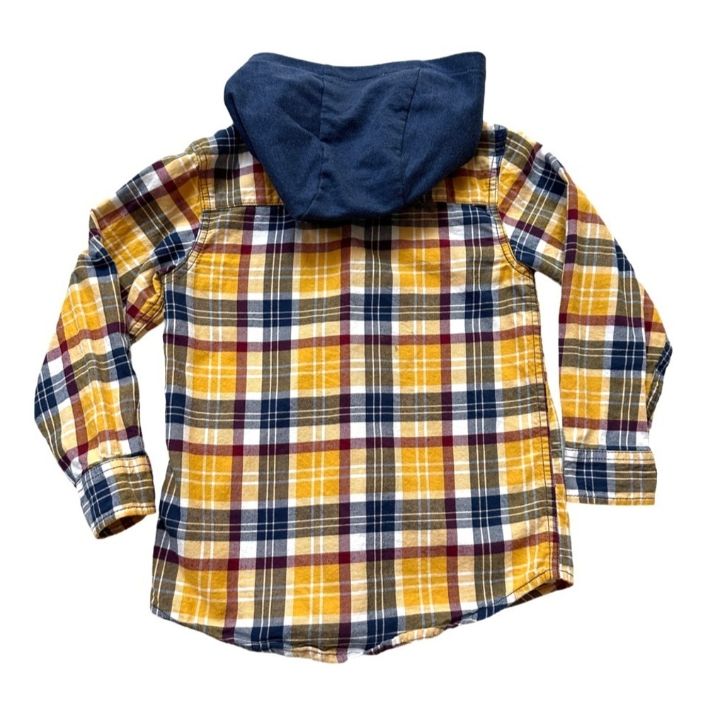 ⭐️ 5 for $25 Carter’s Kids Hooded Plaid Button Down Shirt Size 7 - Picture 2 of 4